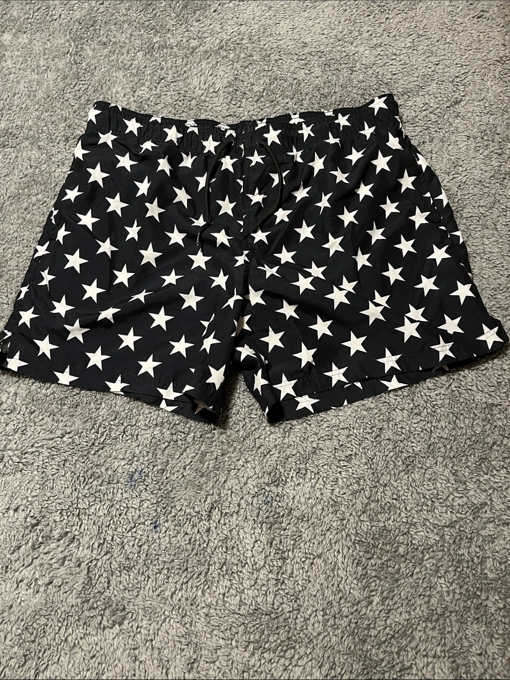 George Black with White Stars Patriotic Swim Trunks Shorts Mesh Lined XL 40-42